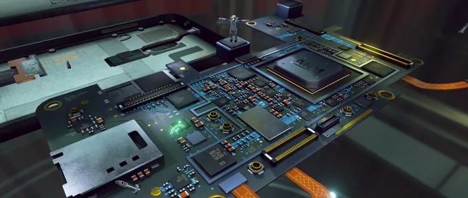 A mobile phone motherboard
