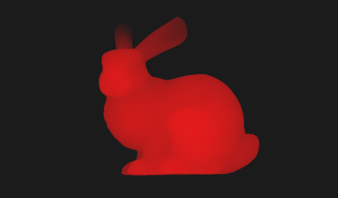 Depth buffer from a render of the Stanford bunny